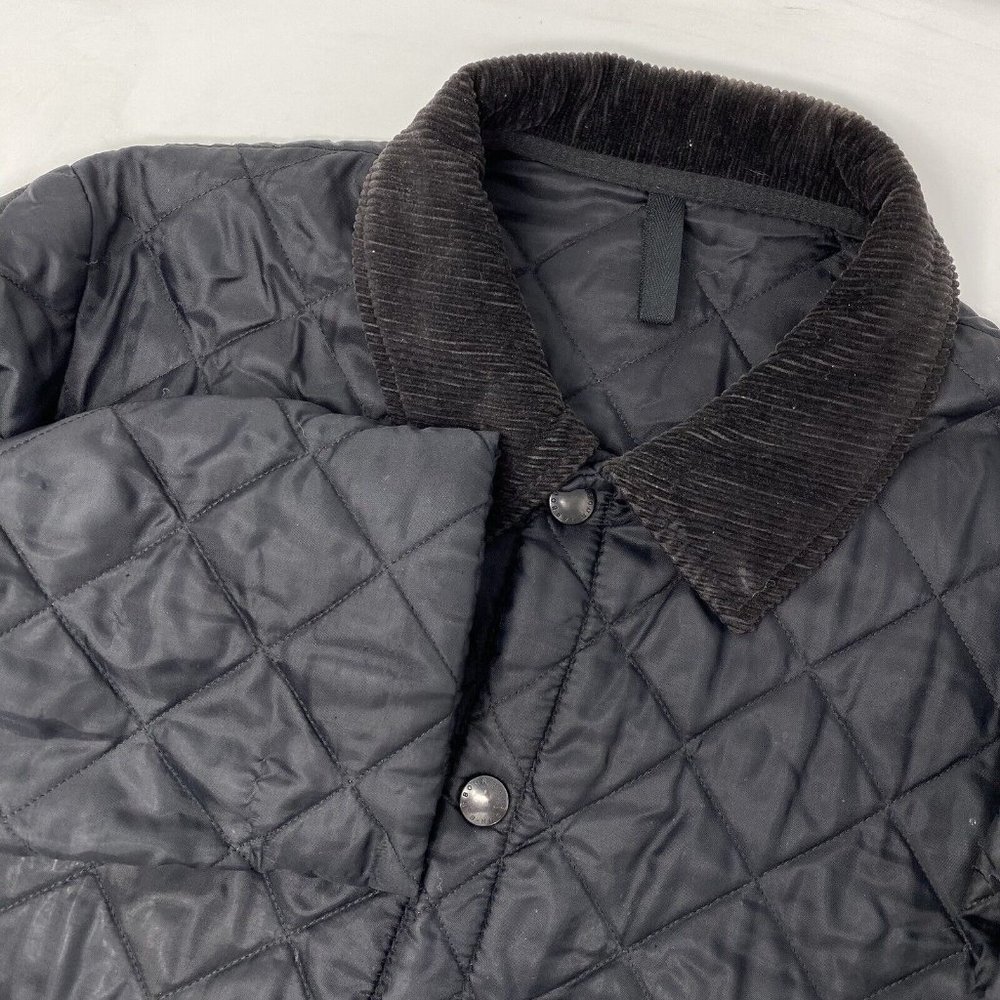 Barbour Liddesdale Men's Black Quilted Snap Closure Jacket
